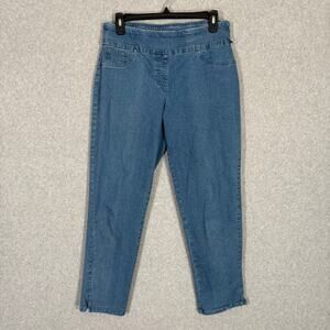 Ruby Rd Jeans Womens 6 Jegging Pull On Straight Crop‎ Ankle Slit Classic Casual
